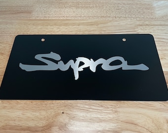 MKIV Supra Metal Track Plate Thick Black Aluminum License Tag