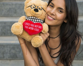 Hipster Plush Teddy Bear Valentine’s Day Gift Idea