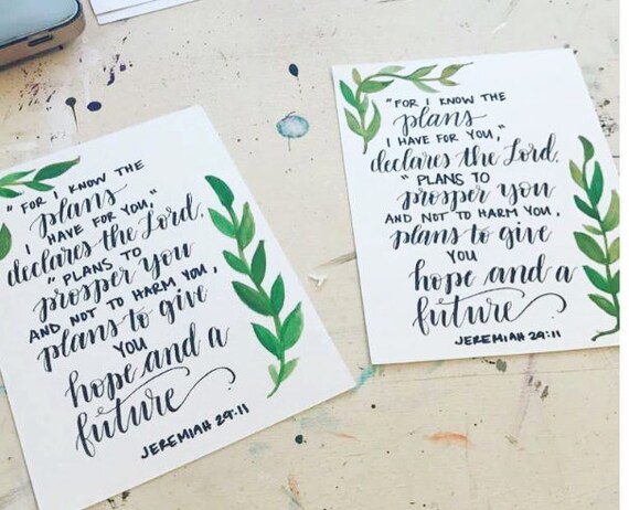 Jeremiah 29 11 Hand Lettering Piece Etsy