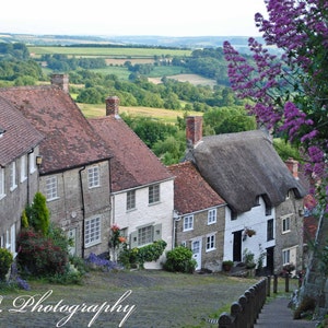 Gold Hill -Shaftesbury -England -Landscape -Cobblestone Street -English Countryside- Street Photography- Fine Art Photography -Cottage