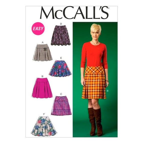 M7022 Skirts Sewing pattern McCall’s Pleats, Yoke for medium weight woven  fabrics sizes