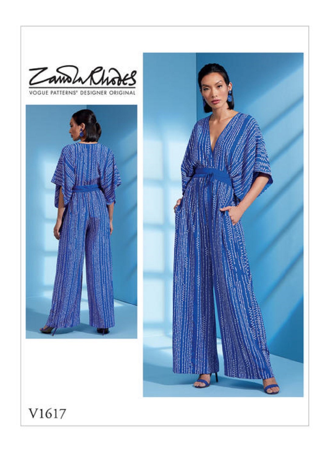 Zandrra Rhodes Patterns Vogue V1617 Sewing Pattern, Zandra Rhodes Jumpsuit, Kimono Sleeve - Etsy