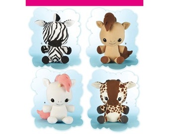 Simplicity Plush Animal Sewing Pattern, Horse, Giraffe, Unicorn, Zebra