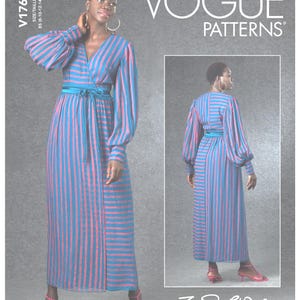 Wikkeljurk Vogue 1762 Naaipatroon, jurk Zandra Rhodes, papieren patroon Nieuw en ongesneden