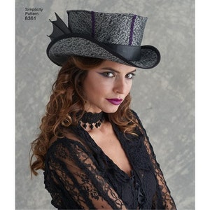 Simplicity 8361 Pattern Woman&#39;s top hat , wide  brims ,tricorne, Steampunk styles 3 sizes