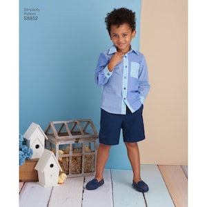 Sewing pattern S8852  dress or shirt ultimate boy or girl sewing pattern Child Ages 3-8 SIMPLICITY