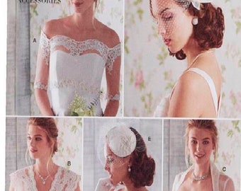 Simplicity Pattern 8364 Misses' Lacy Cover-Ups, Off shoulder Shrug ,Fascinator /Hat Sewing Pattern Bridal or Fancy Occaision