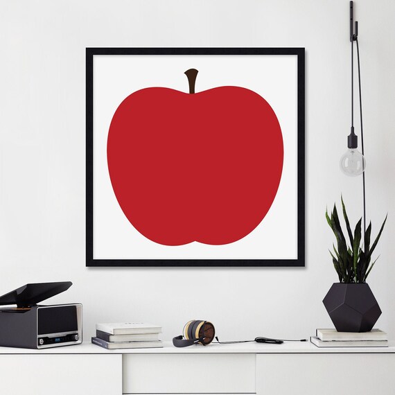 Apple Art Print In The Style Of Enzo Mari Etsy