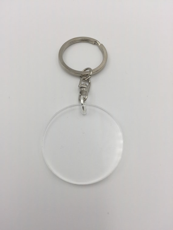 1.5 Clear Acrylic Keychain Monogram Blanks Etsy