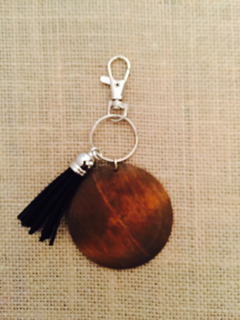 2.25 Wood and Tassel Keychain Blank monogram Blanks Etsy
