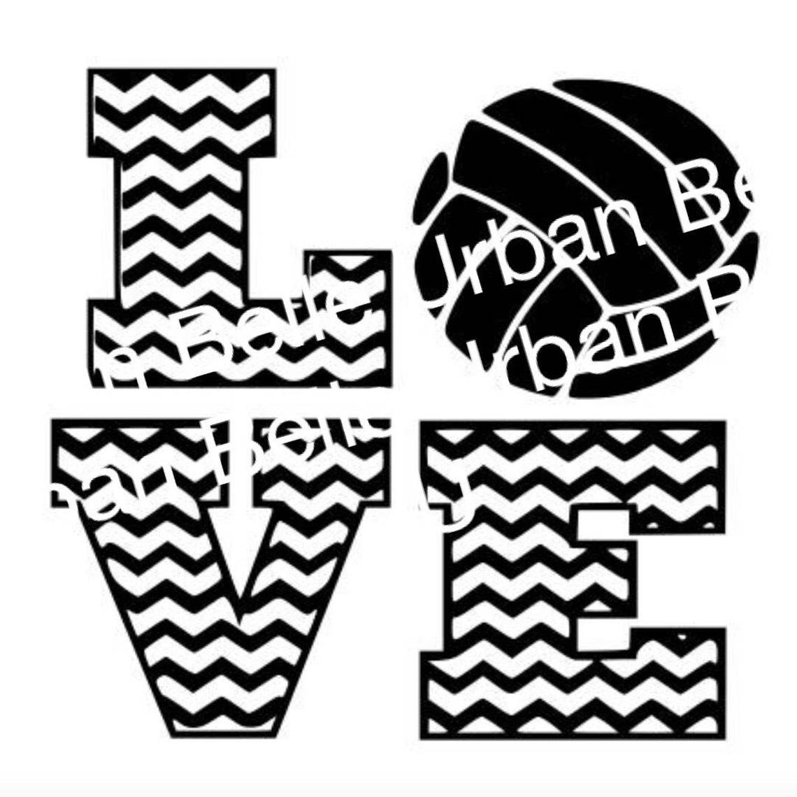 Chevron Volleyball Love .svg Dxf Cutting File Vinyl or Paper Etsy