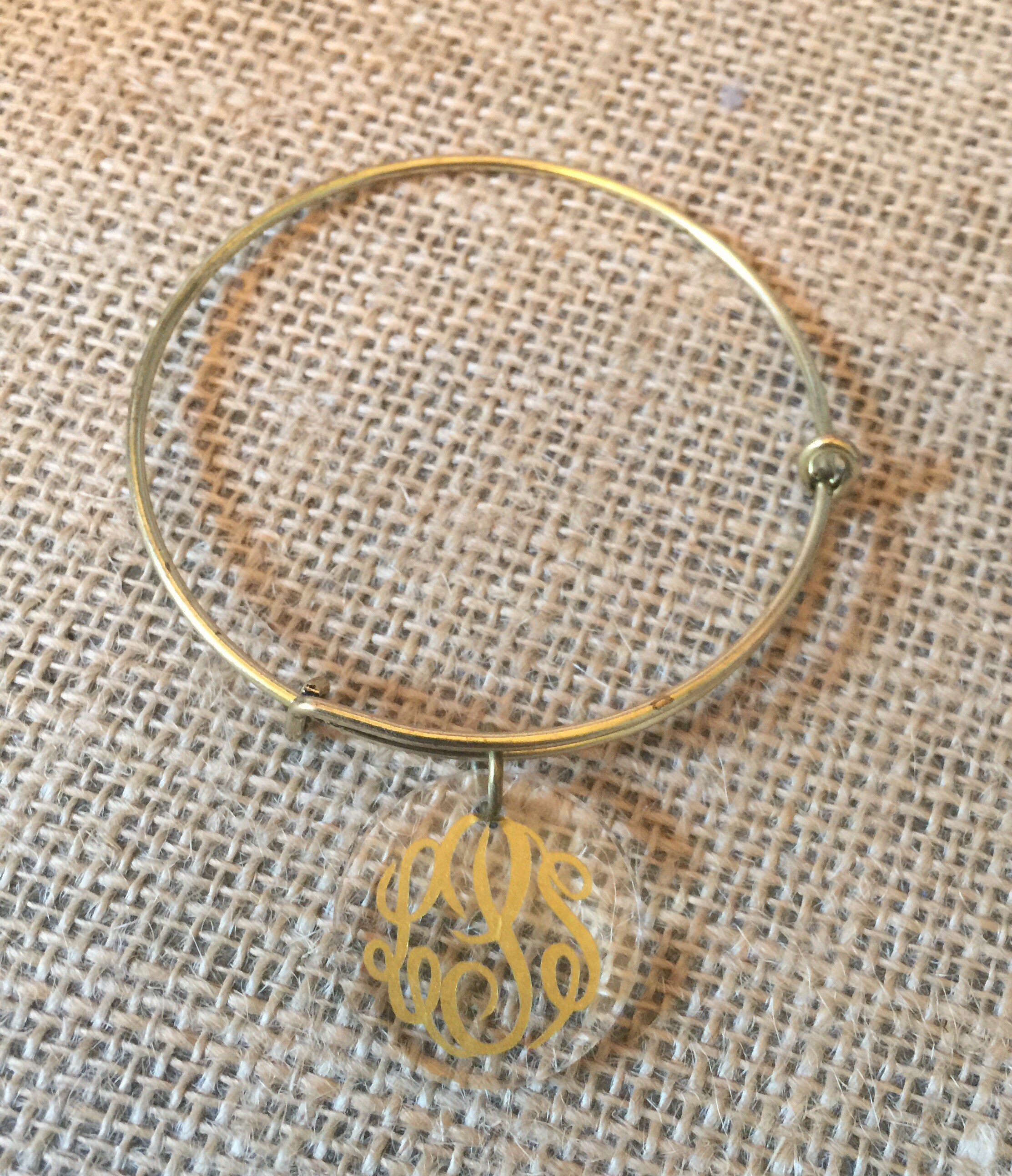 Charm Bracelet in Gold or Silver 1 clear blank charm Etsy