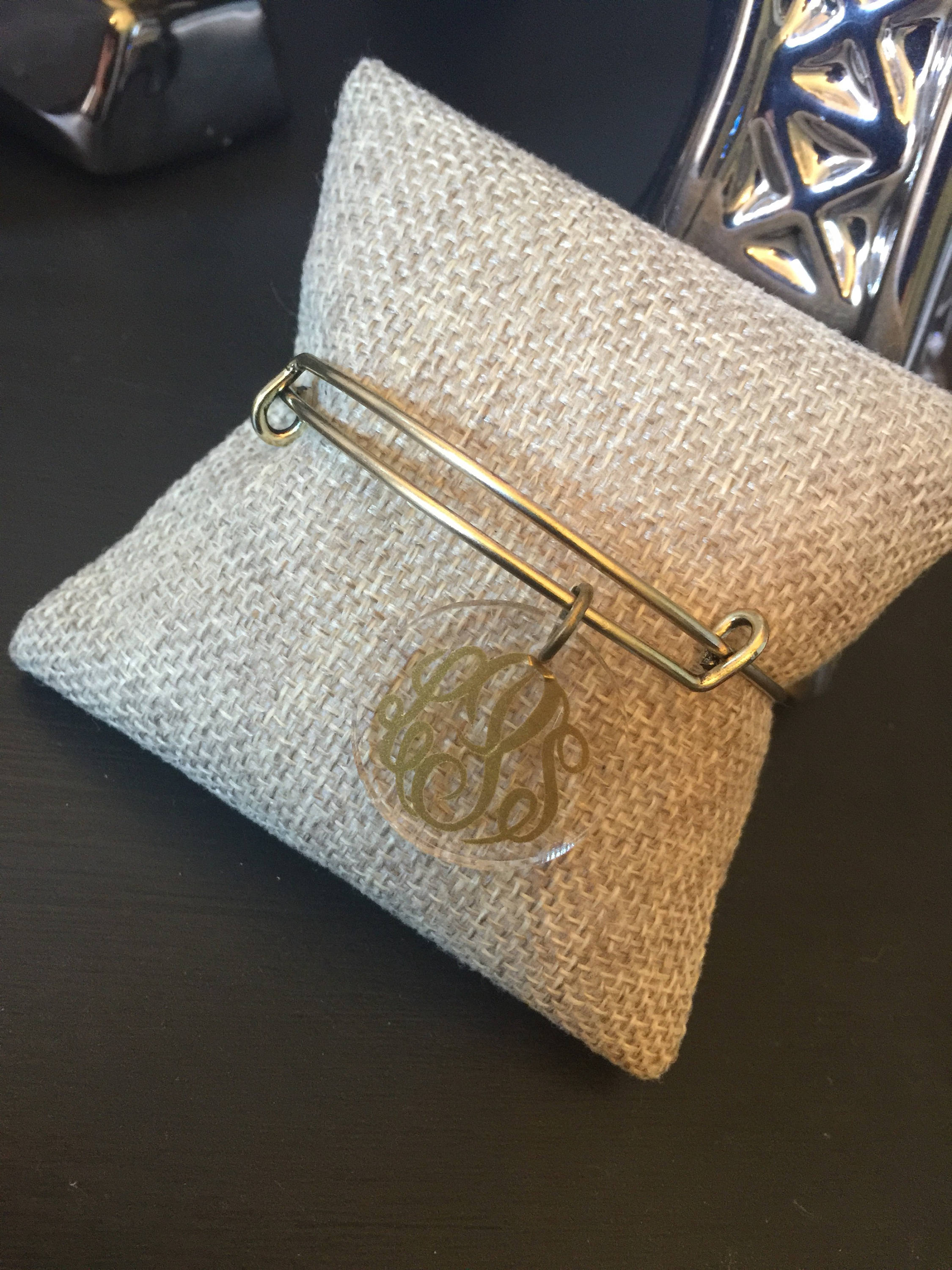 Charm Bracelet in Gold or Silver 1 clear blank charm Etsy