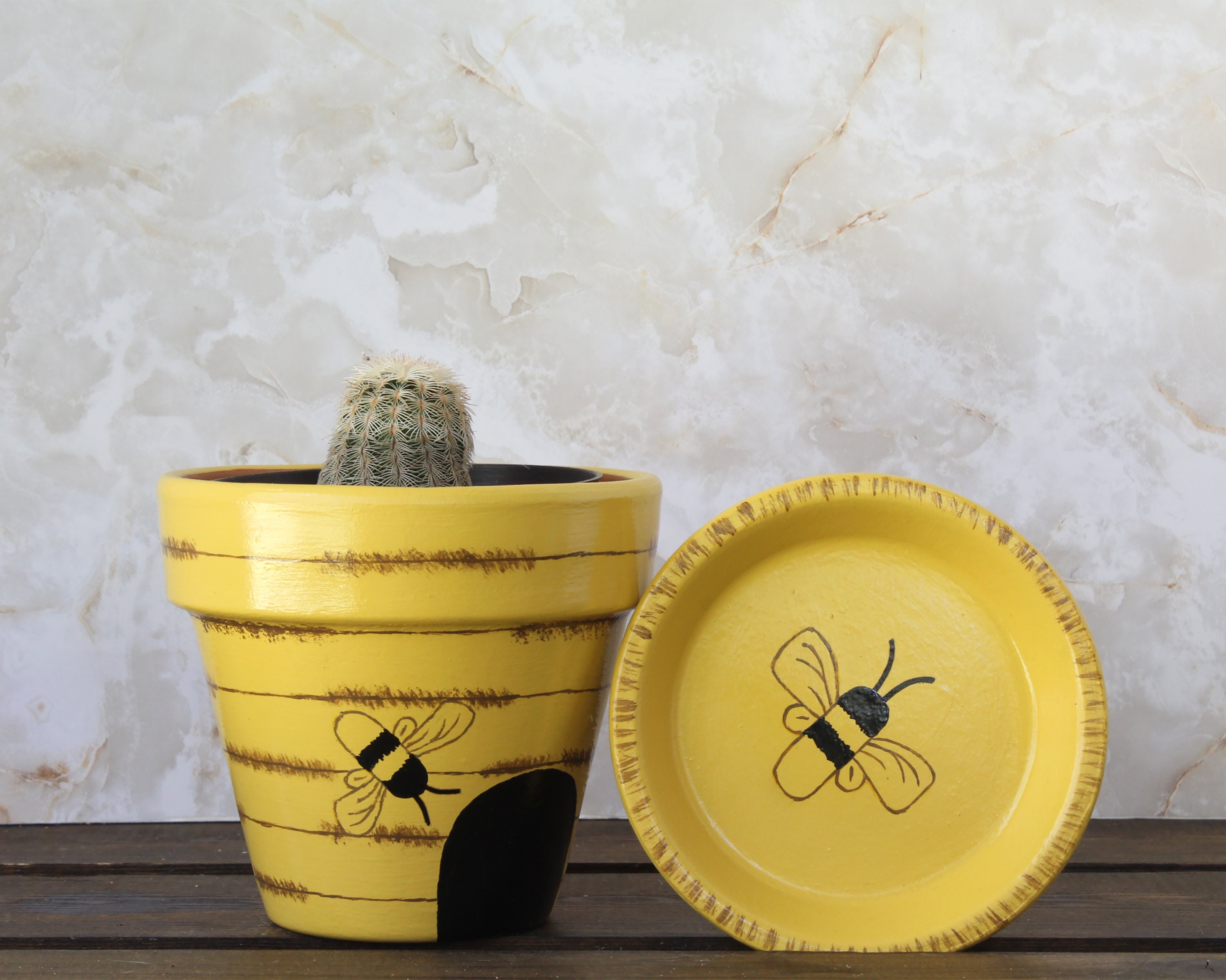 Bumble Bee Hand Painted Flower Pot
