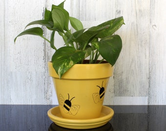 Painted Bee Planter -  Cute Indoor Plant Pot, PotsEtc