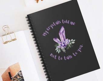 My Crystals Told Me Not to Talk to You Spiral Notebook, Witchy Notebook, Witchy Gift, Crystal Lover Gift, Spiritual Gift, Trendy Notebook