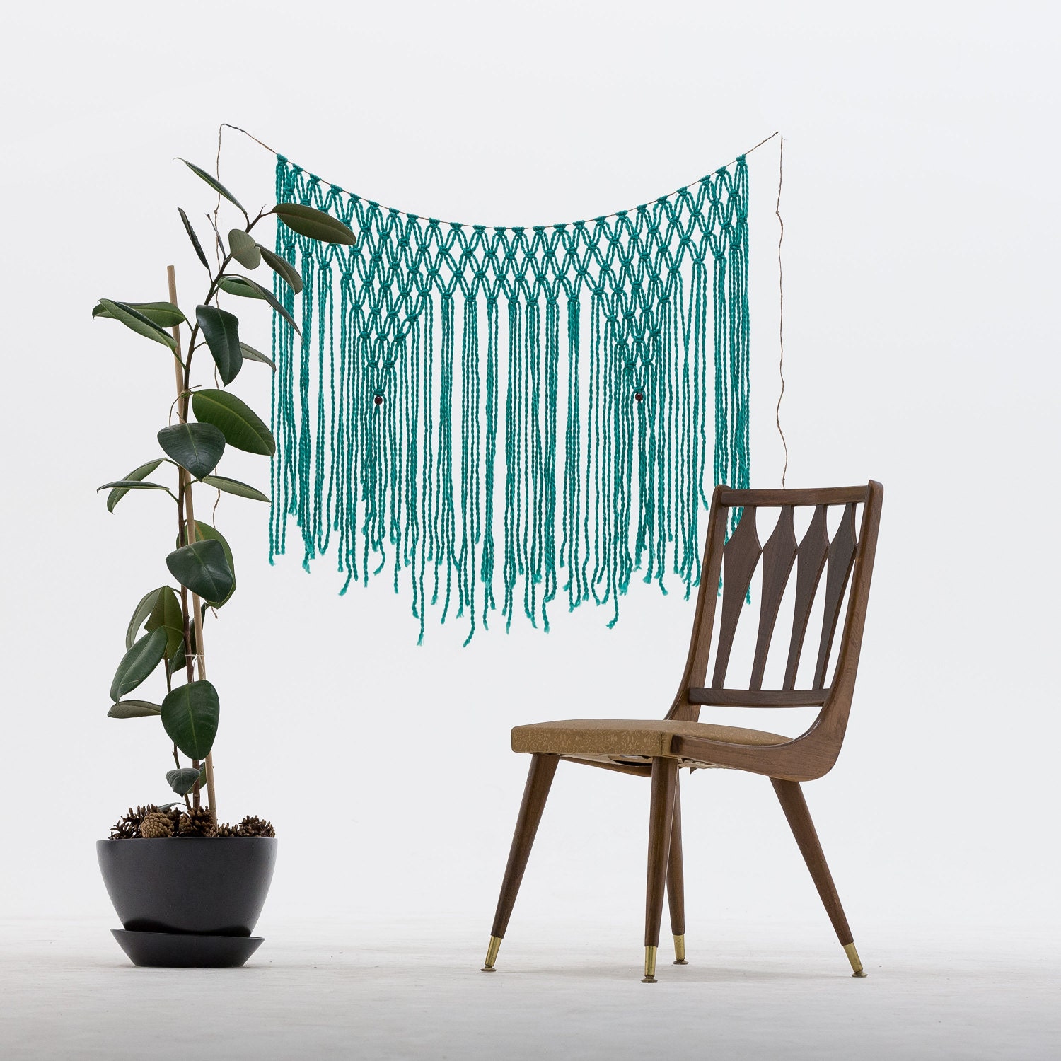 Mint Green Handmade Macrame Wall Hanging or Window Curtain Etsy