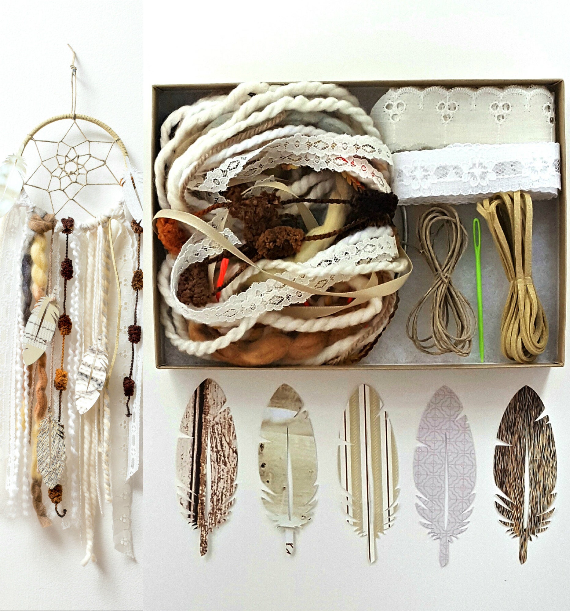 DIY Dream Catcher Kit Craft Project Make Your Own Boho Decor Etsy