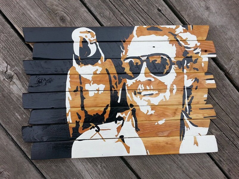 Jimmy Buffett painting on reclaimed wood sign Margaritaville Etsy