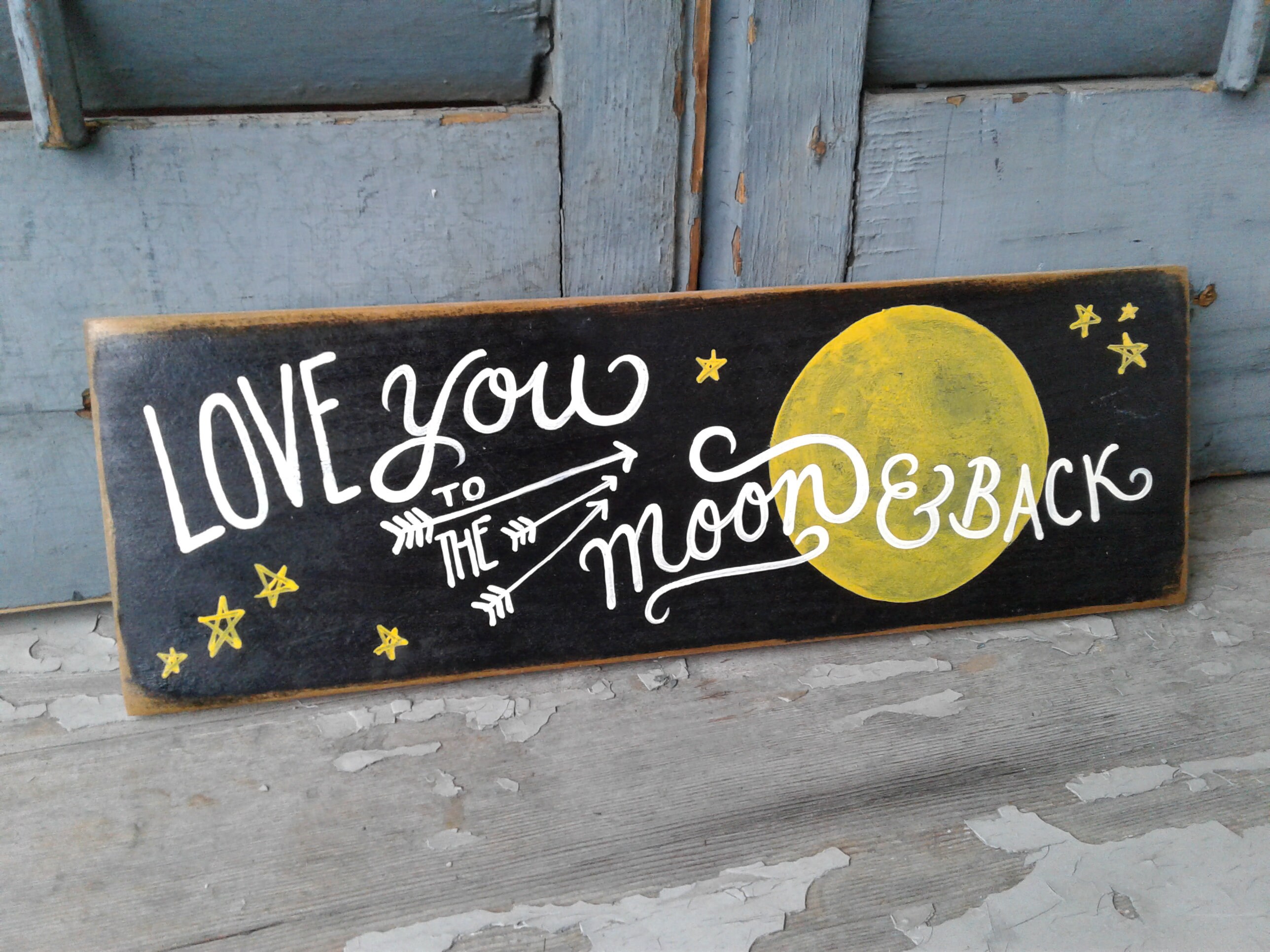 Love You To The Moon And Back Painting On Reclaimed Wood