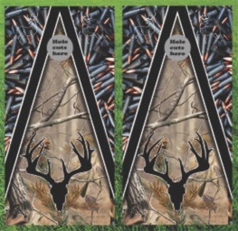 24x48 Hunting Cornhole Wraps Superior Quality 3M High Gloss Vinyl with Air Release Fast Shipping!