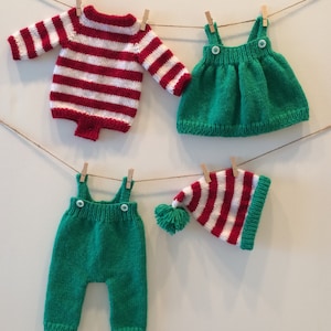 Christmas Elf Outfit Pattern for 14&quot;-15&quot; soft body baby doll