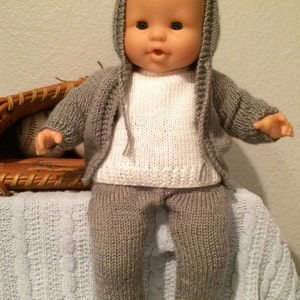 Pattern for hoodie, sweatpants, long sleeved shirt and headband for 14"-15" soft body baby doll