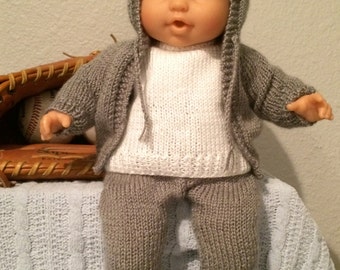 Pattern for hoodie, sweatpants, long sleeved shirt and headband for 14"-15" soft body baby doll