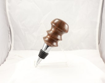 Bottle Stopper in Exotic Bolivian Rosewood with Chrome Stopper