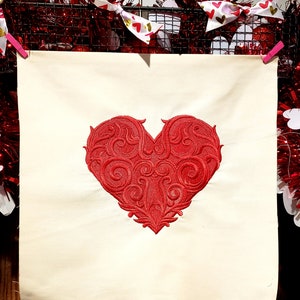 Valentine&#39;s Day 3-D Heart zippered pillowcase complete with pillow, home decor, gifting, washable, machine embroidered, personalization