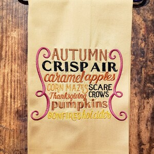 Autumn/Thanksgiving/Pumpkins/Tea/Dish/Kitchen Towel/Washable/Natural Fibers, Pumpkin Spice, Seasonal decor, Offered as pillow