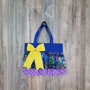 SALE** Beauty & The Beast stained glass inspired  little girl ruffled tote/bag/purse