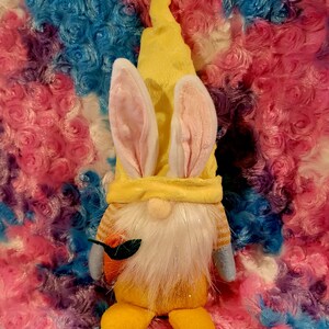 Easter Spring Plush Elf Dwarf Gnome with Carrot, Seasonal Easter Spring Decor, Home and living, Home decor, Easter bunny gnome