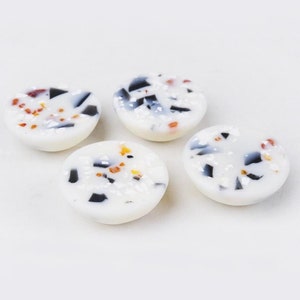 Drawer handles "terrazzo 1", matte finish, handmade of resin, set of 6