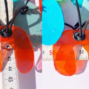 PUZZLE necklace No. 6, short length, three strands, multicolor, resin elements on rubber cord image 6