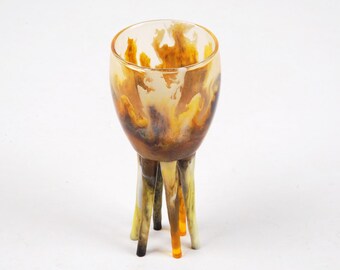 Decorative mug, jewelry tray, tortoise shell look, XS, with six legs,