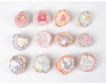 Drawer knobs, "pastel rocks", striped, hand made of resin