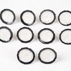 Drawer handles rosettes, eggshell embedding, terrazzo look, with black rim, set of 6 A + B - 10 pcs.