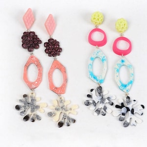 XXL drop earrings MIXnMATCH, two versions to choose from, with silver studs