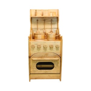 Wooden big Play-Kitchen: Montessori Toys with Utensils
