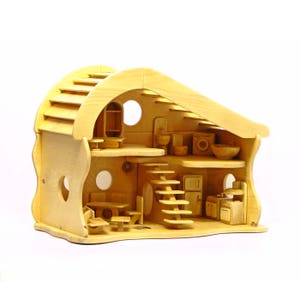 Handmade Wooden Dollhouse with Furniture image 1