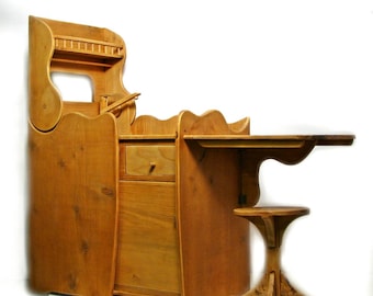 Fregadero de esquina de cocina de madera