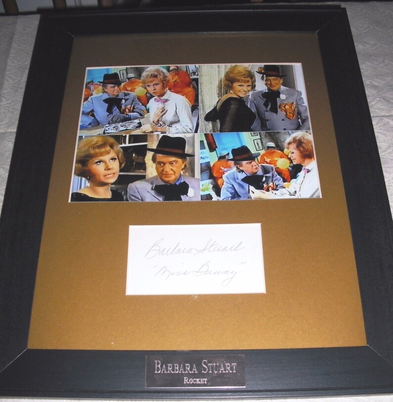 FRAMED and MATTED Batman Tv Show Display Barbara Stuart Signed Autographed Framed Autograph w Letter of Authenticity Adam West Villian