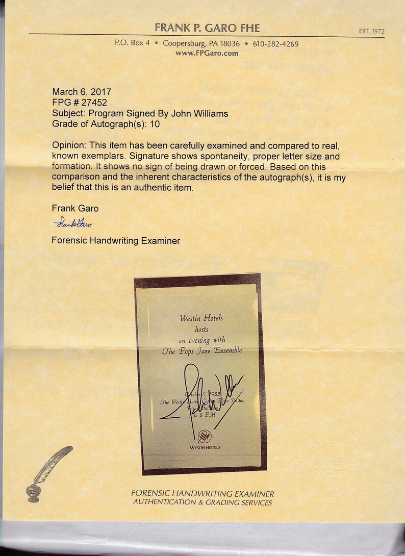 Composer Director Conductor of the Boston Pops signed Autograph Autographed Signed Performance Program from 1985 John Williams autograph
