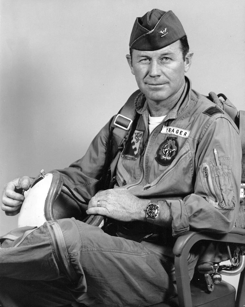 First pilot to exceed the speed of sound CHUCK YEAGER Signed autograph autographed photo w Letter of Authenticity with 2 free bonus photos