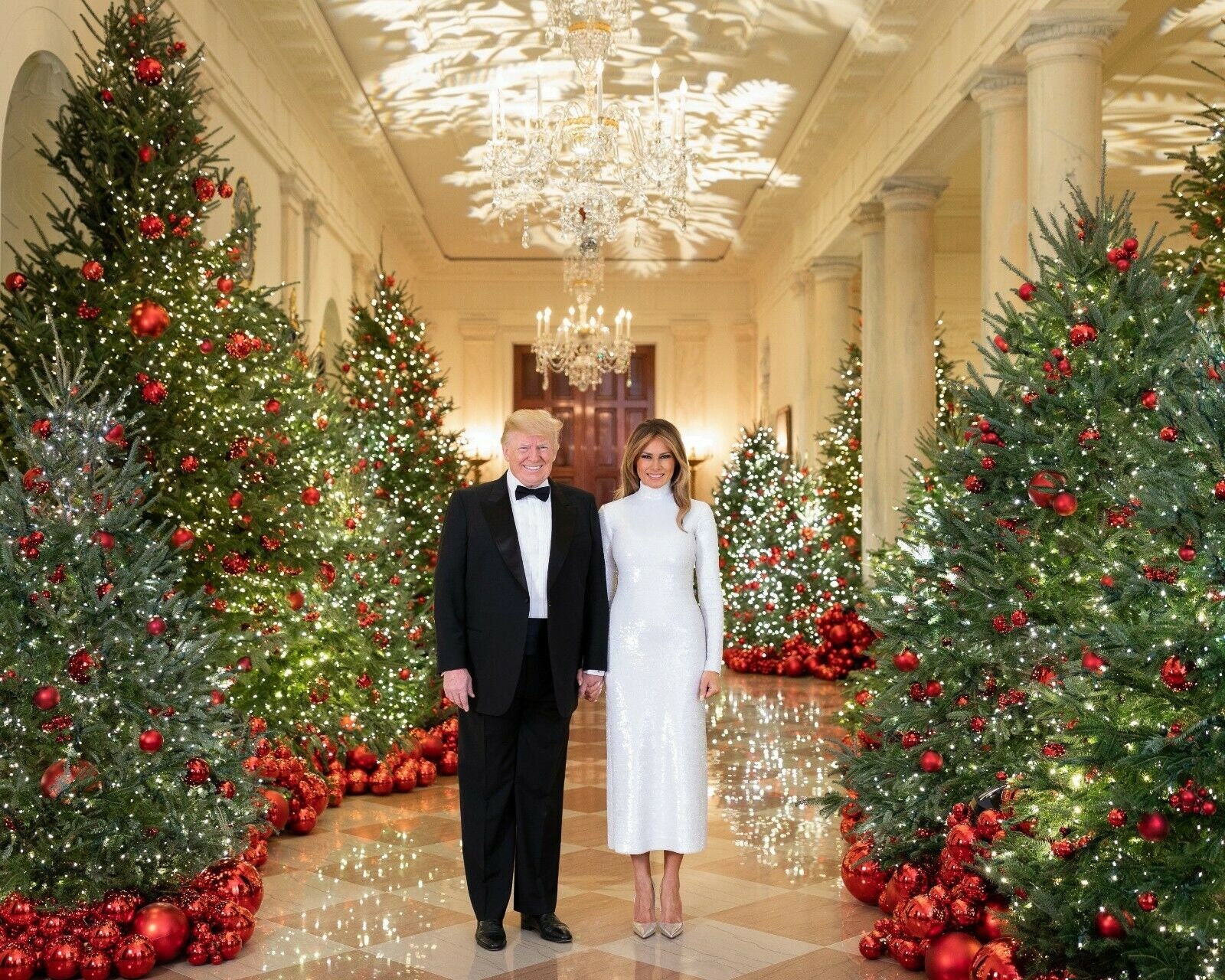 President Trump with Melania with Christmas Tree an Etsy