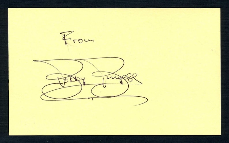 2free bonus prints star of the Mickey Mouse Club Lawrence Welk Show Bobby Burgess autograph Autographed 3x5 card Signed w Letter of Auth