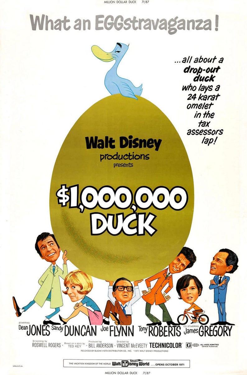 8.5x11 inch PHOTOGRAPH Dean Jones in the Million Dollar Duck photo ..
