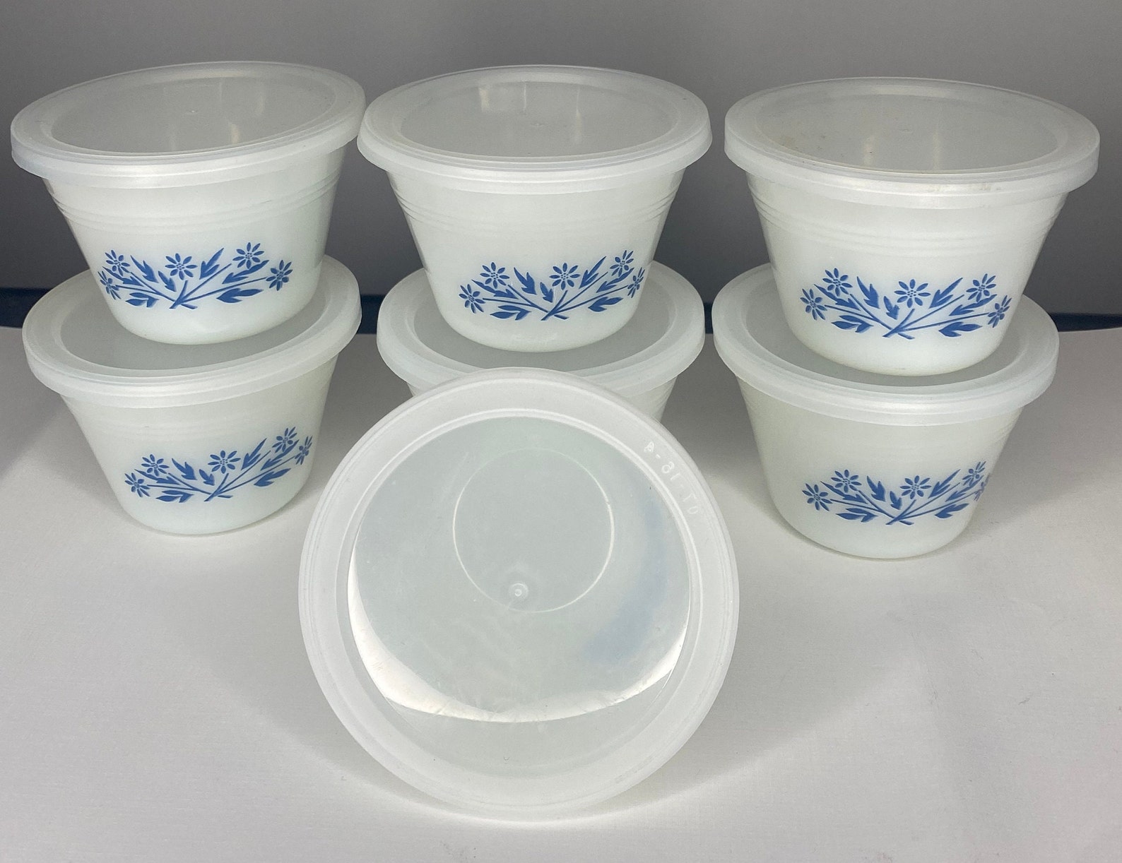 Vintage Dynaware Pyrorey 1950s Milk Glass Custard Cups With Etsy