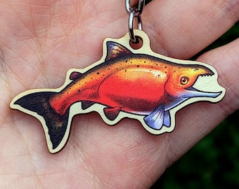 Salmon Wood Keychain (DISCOUNTED)